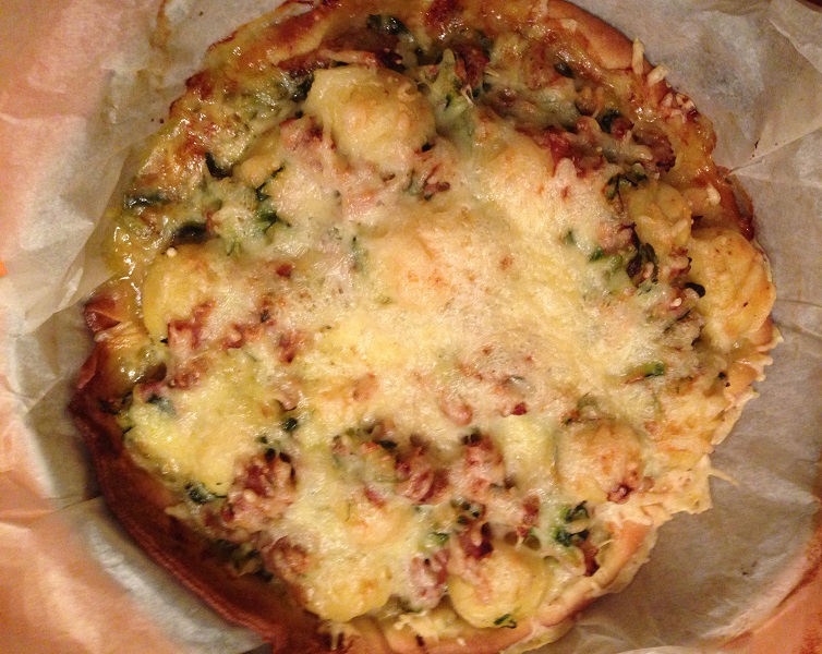 quiche alla salsiccia e verdure con gnocchi ripieni