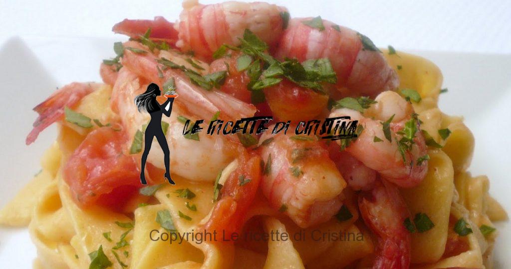 pappardelle all'uovo alla gallinella di mare e gamberoni