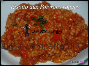 risotto con gamberi e mousse di peperoni