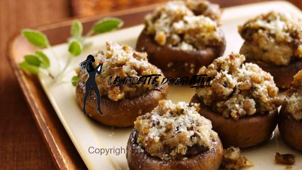 funghi ripieni di paté