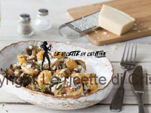 gnocchi gratinati con stufato di pollo e funghi