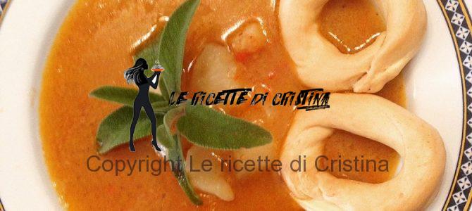 Ricetta della vellutata di taralli e topinambur ai peperoni