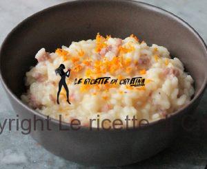 risotto salsiccia, pere e pesto all'arancia