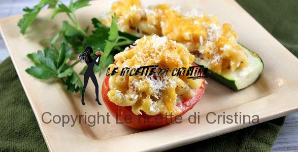 Ricetta del gratin di verdure ripiene di maccheroncini