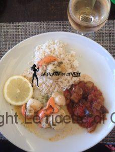 Saute di Saint Jacques con Basmati e caponatina di verdure