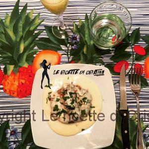 filetto di manzo con fondutina al prezzemolo e sorbetto al melone bianco