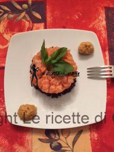 RISO VENERE IN TARTARE DI SON ZABAIONE SALATO ALLE NOCCIOLE