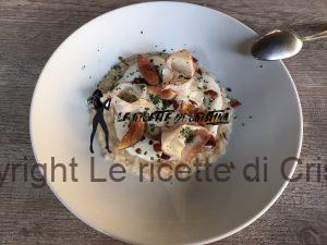 Risotto ai fichi freschi con fonduta di pecorino e lardo di Colonnata
