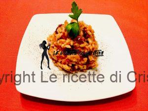 Risotto alla zucca con paté e mirtilli rossi secchi