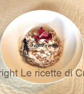 Risotto al radicchio rosso, gorgonzola e salsiccia